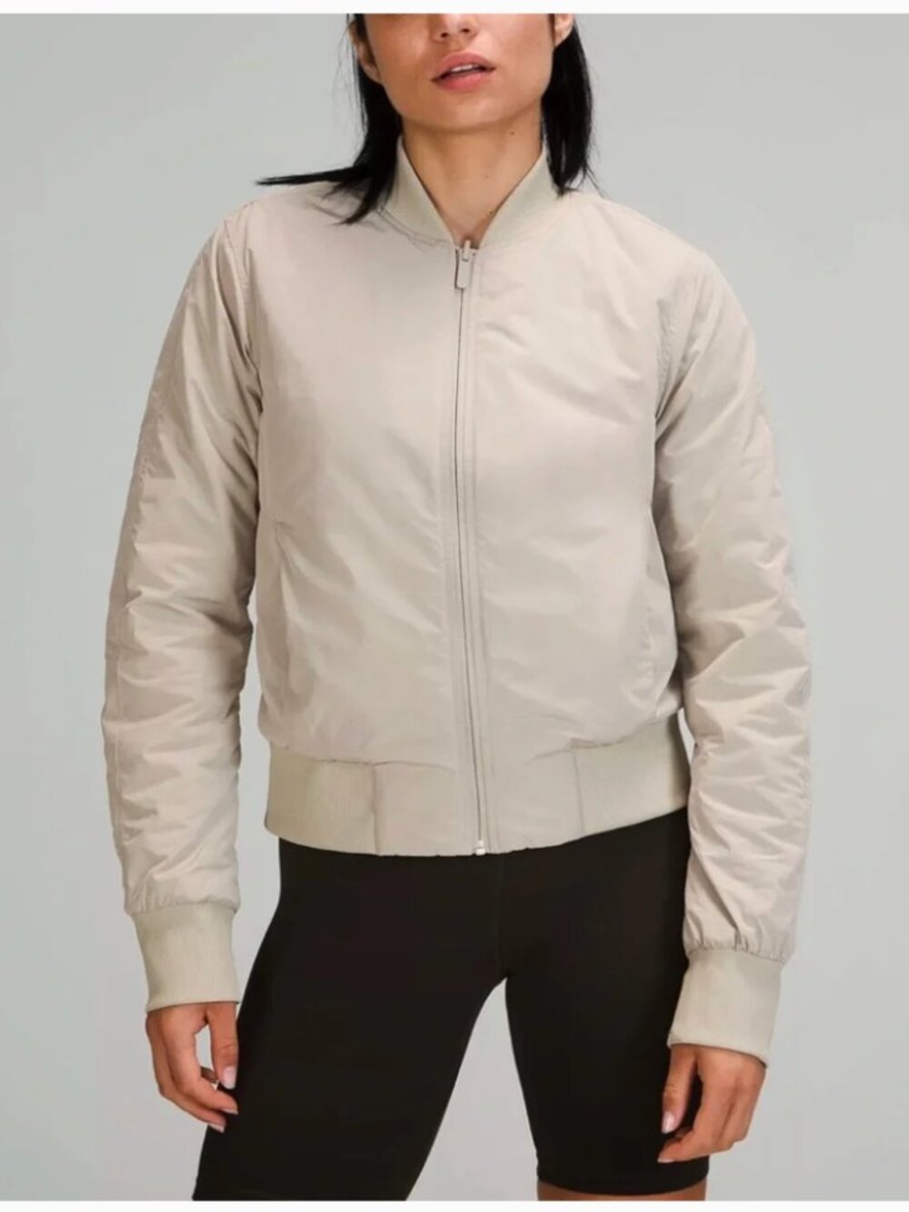 NWOT Never worn Lululemon Reversable Non-Stop Bomber Jacket in raw linen Size 4